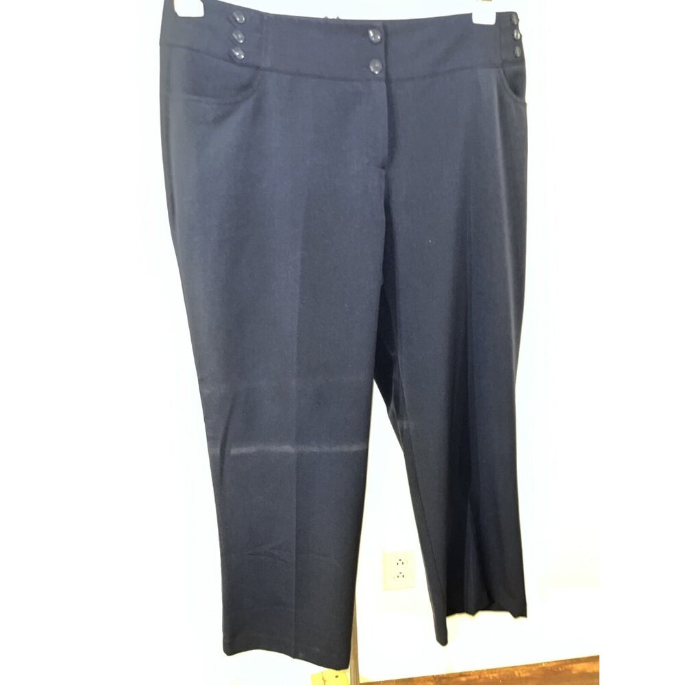 CATO Casual Dress Pant Women 16 WP 38X29 Navy Pocket High Rise